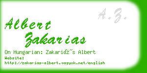 albert zakarias business card